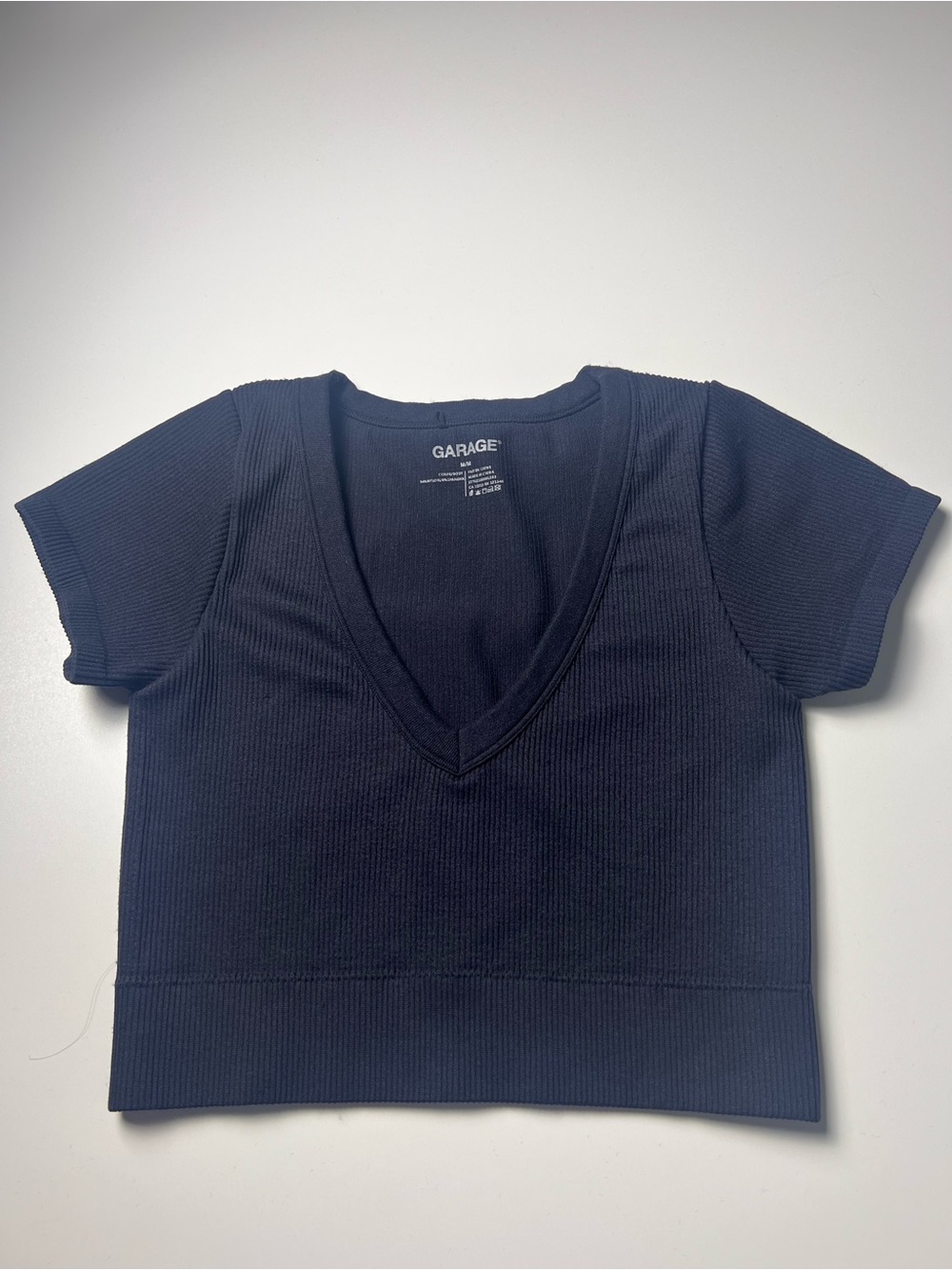 Garage Seamless Ribbed Deep V-Neck Crop Top ✨